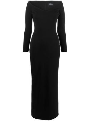 Solace London Tara crepe off-shouder maxi dress - Black