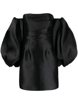 Solace London The Bella puff-sleeve minidress - Black