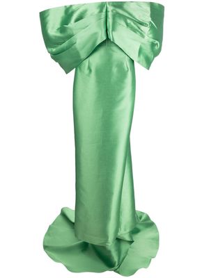 Solace London The Delphina off-shoulder maxi dress - Green