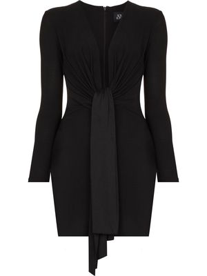 Solace London tie-front mini dress - Black