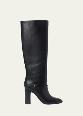 Solana Leather Buckle Knee Boots