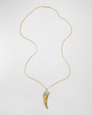 Solanales Crystal Horn Long Necklace