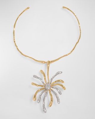 Solanales Crystal Sunburst Collar Necklace