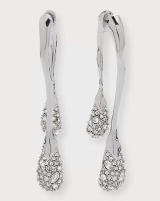 Solanales Front-Back Double Drop Crystal Earrings