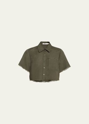 Solange Short-Sleeve Cropped Shirt