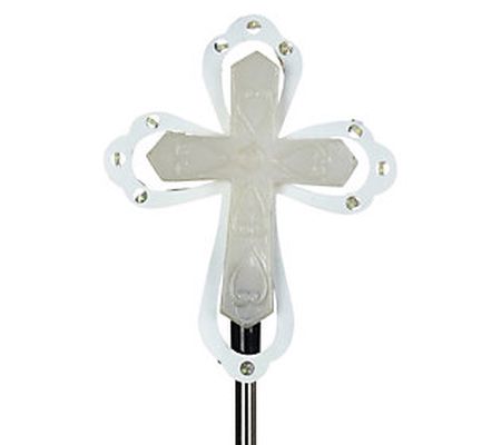 Solar Acrylic and Metal Cross LED Garden Stake by Exhart