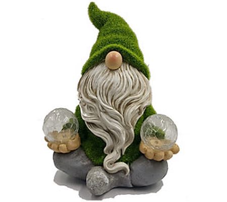 Solar Bearded Grassy Meditation Gnome Statuary by Hunnykome