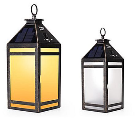 Solar Portable Lantern - Amber/White Light - Fr ost Panel