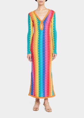 Solei Multicolor Textured Maxi Dress