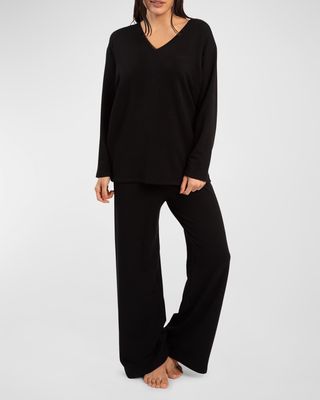 Soleil Straight-Leg French Terry Lounge Pants