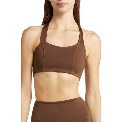 Solely Fit Crisscross Contouring Sports Bra in Espresso 