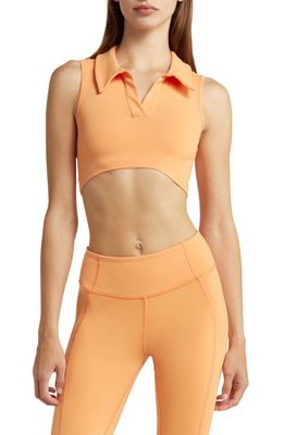 Solely Fit Fearless Back Cutout Crop Polo in Apricot