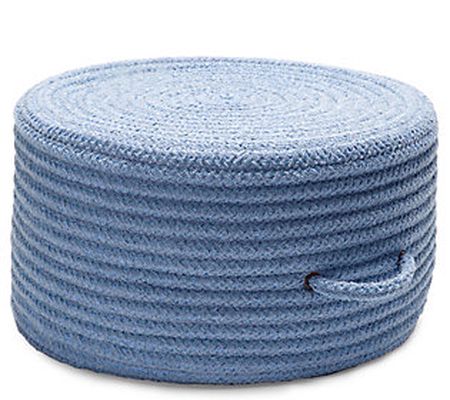 Solid Chenille Pouf - Blue Ice 20" x 20" x 11"