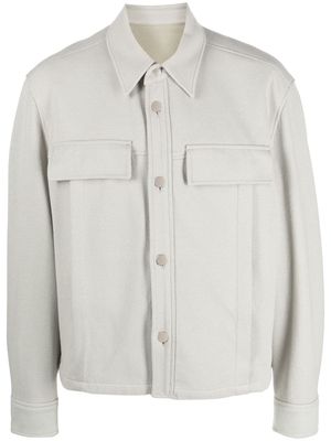 SOLID HOMME button-up shirt jacket - Grey