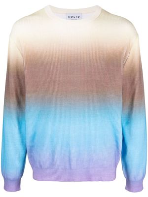 SOLID HOMME gradient-effect cotton sweatshirt - Yellow