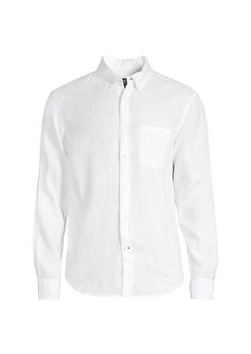 Solid Linen Button-Front Shirt