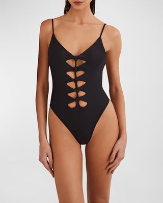Solid Megan Brazilian One-Piece Swimsuit