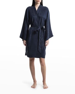 Solid Vegan Silk Kimono Robe