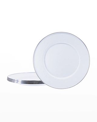 Solid White Sandwich Plates, Set of 4