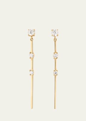 Solo Linear Dangle Bar Earrings With Diamonds