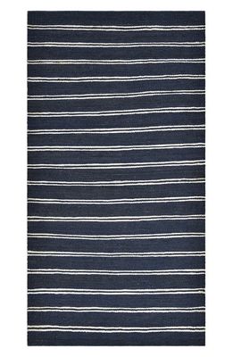Solo Rugs Lilly Stripe Handmade Area Rug in Blue