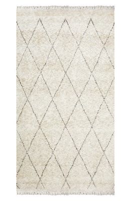 Solo Rugs Shaggy Moroccan Wool Blend Area Rug in Ivory