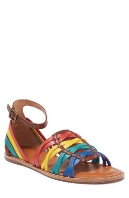 Soludos Jenni Woven Leather Sandal in Rainbow Multi Leather