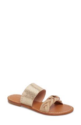 Soludos Slide Sandal in Nude/Pale Gold Leather