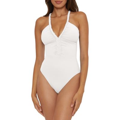 Soluna Braid Trim One-Piece Swimsuit in White 