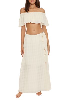 Soluna Love Story Plaid Cotton Gauze Cover-Up Skirt in Natural