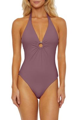 Soluna Shirred Ring One-Piece Swimsuit in Fog