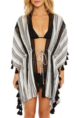 Soluna Stripe Cotton Blend Cover-Up in White/Black