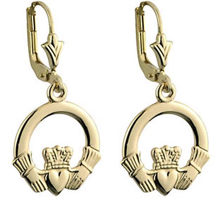 Solvar 14K Claddagh Drop Earrings