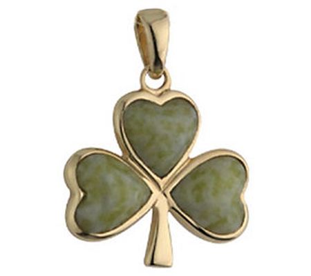 Solvar 14K Gold Connemara Marble Shamrock Penda nt