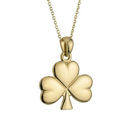 Solvar 14K Gold Shamrock Pendant w/ Chain