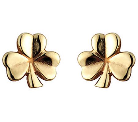 Solvar 14K Shamrock Stud Earrings