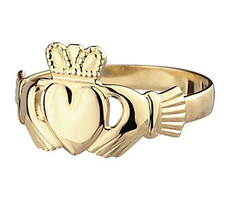 Solvar Ladies Claddagh Ring, 14K Yellow Gold