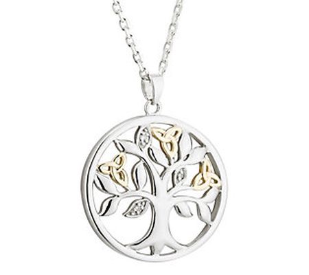 Solvar Sterling Silver & 10K Gold Tree of L ife Pendant