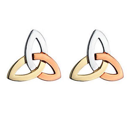 Solvar Tri-Color Trinity Knot Earrings, 14K Gol d