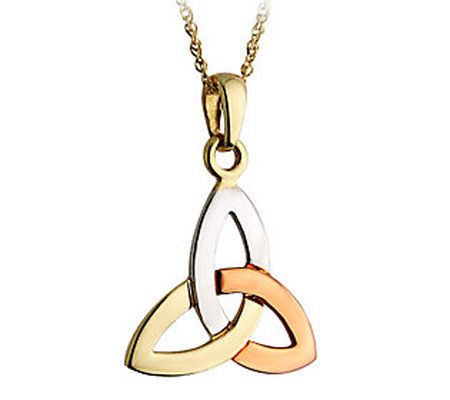 Solvar Tricolor Gold Trinity Knot Pendant, 14K