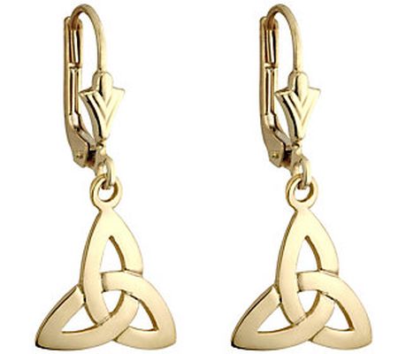 Solvar Trinity Knot Drop Earrings, 14K Yellow G old