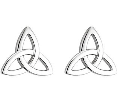 Solvar Trinity Knot Earrings, 14K White Gold