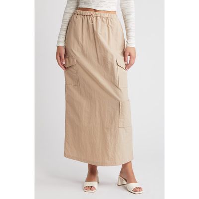 SOMETHING NEW Alicia Parachute Maxi Skirt in Brazzilian Sand 