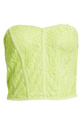 SOMETHING NEW Natalie Lace Corset Top in Acid Lime