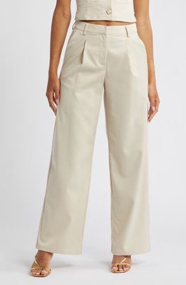 SOMETHING NEW Pleated Wide Leg Pants in Turtledove