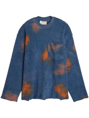 Song For The Mute acid-wash cotton jumper - Blue