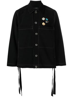 Song For The Mute assorted pin-detail shirt jacket - Black