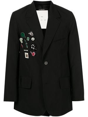 Song For The Mute badge detailing single-breasted blazer - Black