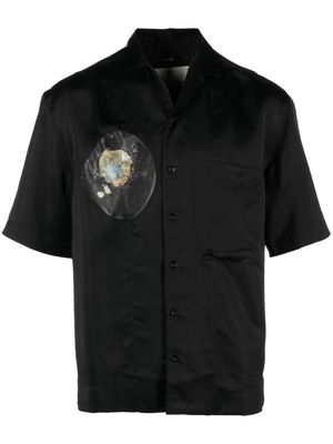 Song For The Mute Black Cell-print short-sleeve shirt