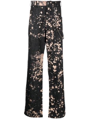 Song For The Mute bleached-effect straight-leg trousers - Black